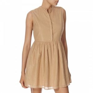 JACK WILLS Gold Metallic Kemsley Shirt Dress